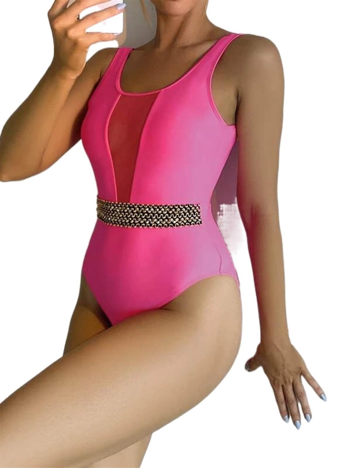 Sexy One-Shoulder Straped Print Stroje kąpielowe Kobiety Push Up High Cut Jednoczęściowy kostium kąpielowy z odkrytymi plecami (kolor: 7601 nr 2, rozmiar: L)
