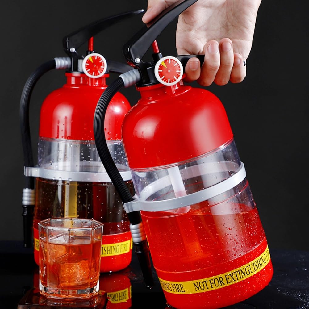 2L Bierspender Biertower, Feuerlöscher Form Getränkespender mit Zapfhahn, Whisky-Weinausgießer, Party Wasserspender, Weinpumpe, für Bierautomaten und Getränkefass-Weinabscheider