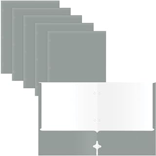 2 Pocket Portfolio Folders, 25 Pack, Trendy Cool Colors, Fits Letter Size Paper, for School, Office, Home, Matte Finish (Silver Gray)