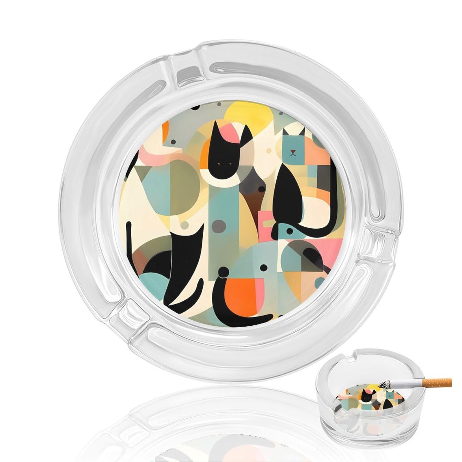 Cendrier en verre art moderne du milieu du siècle pour la maison Cat_76916920