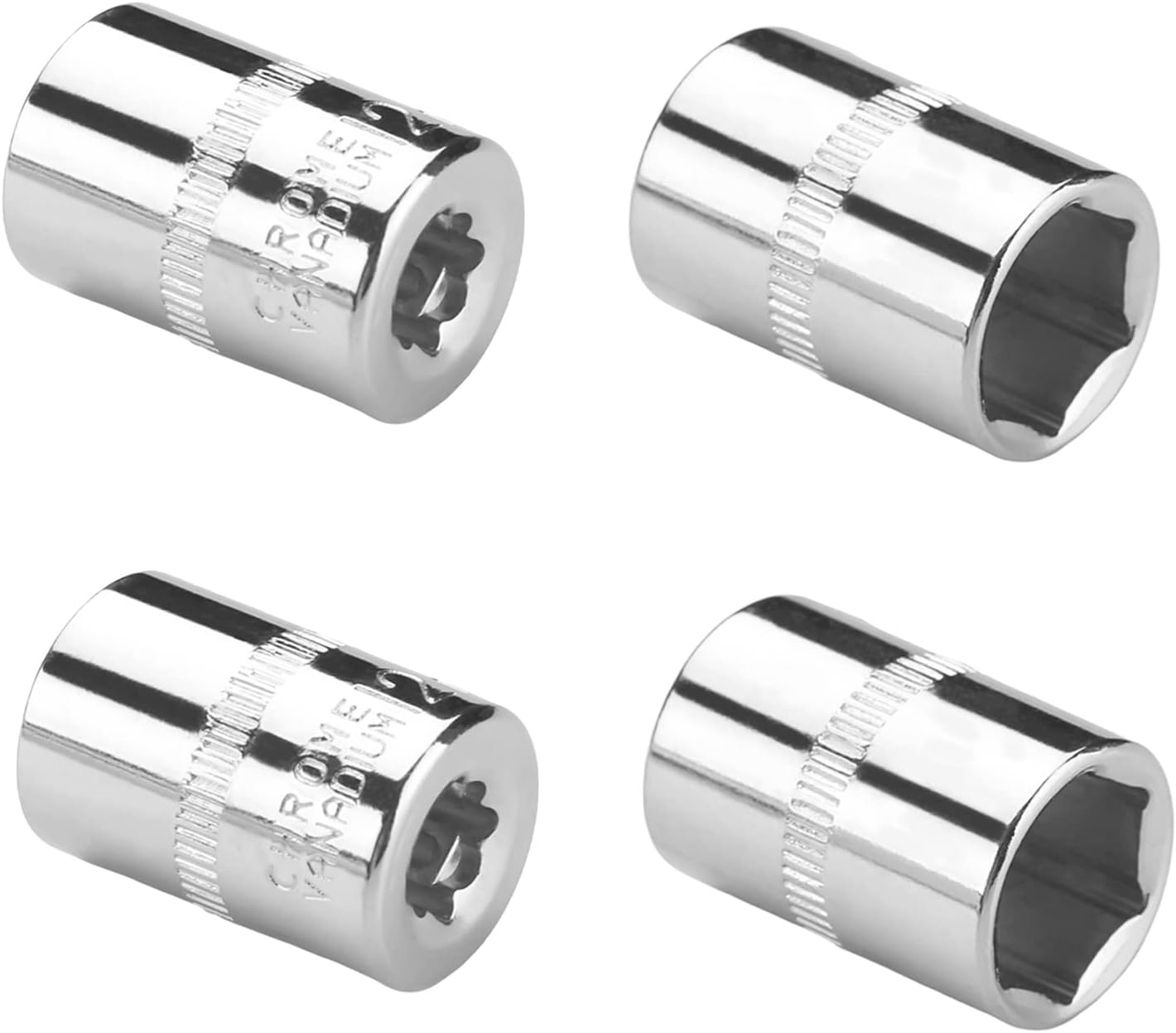 Auniwaig Shallow Socket, 1/4 Inch Drive x 10mm 6-Point Impact Socket, Metric, Cr-V, 4pcs
