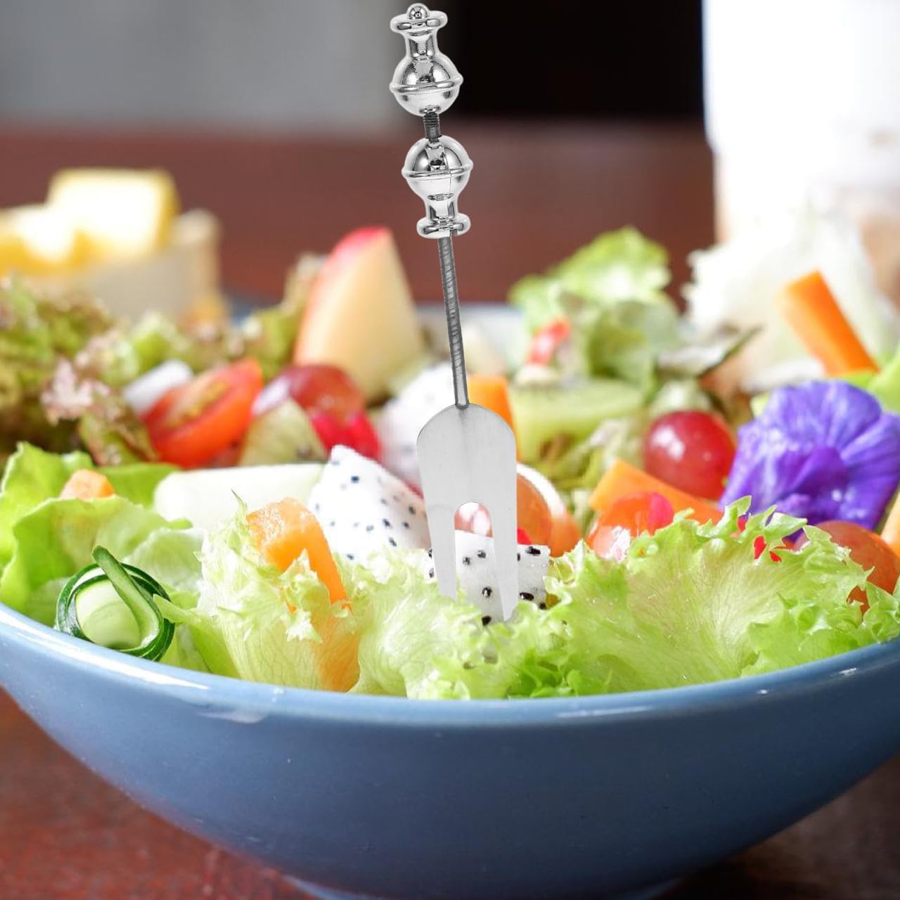 SOLUSTRE 5Pcs Beadable Forks 6.02In Stainless Steel Dessert and Appetizer Forks for Household Dining and Party Serving