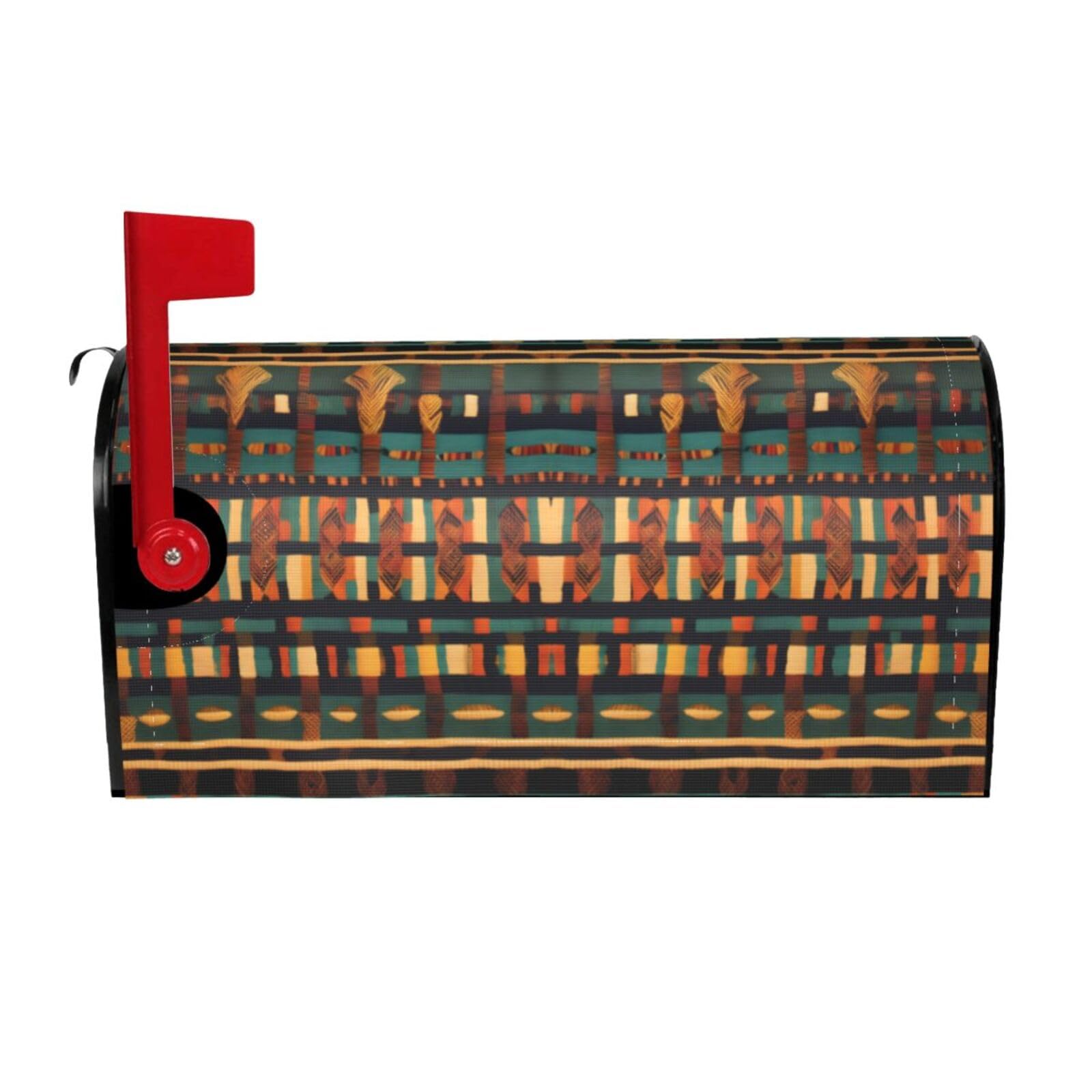 African Classic Weave Print Mailbox Covers Magnetic Mailbox Post protective cover for Garden Yard Outdoor Decor