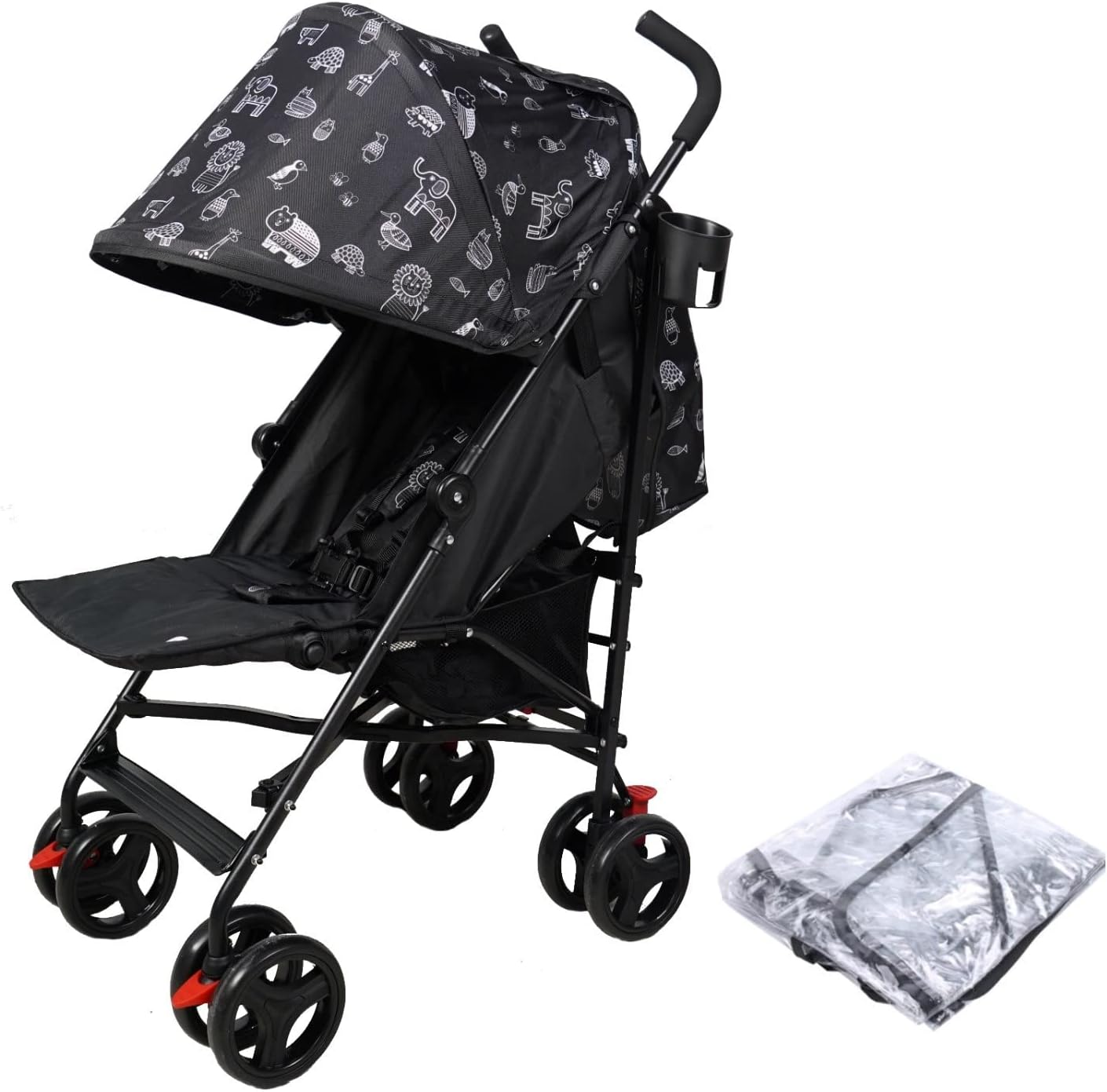 Jane Foster Lightweight Stroller with Raincover & Cup Holder in Animal Design