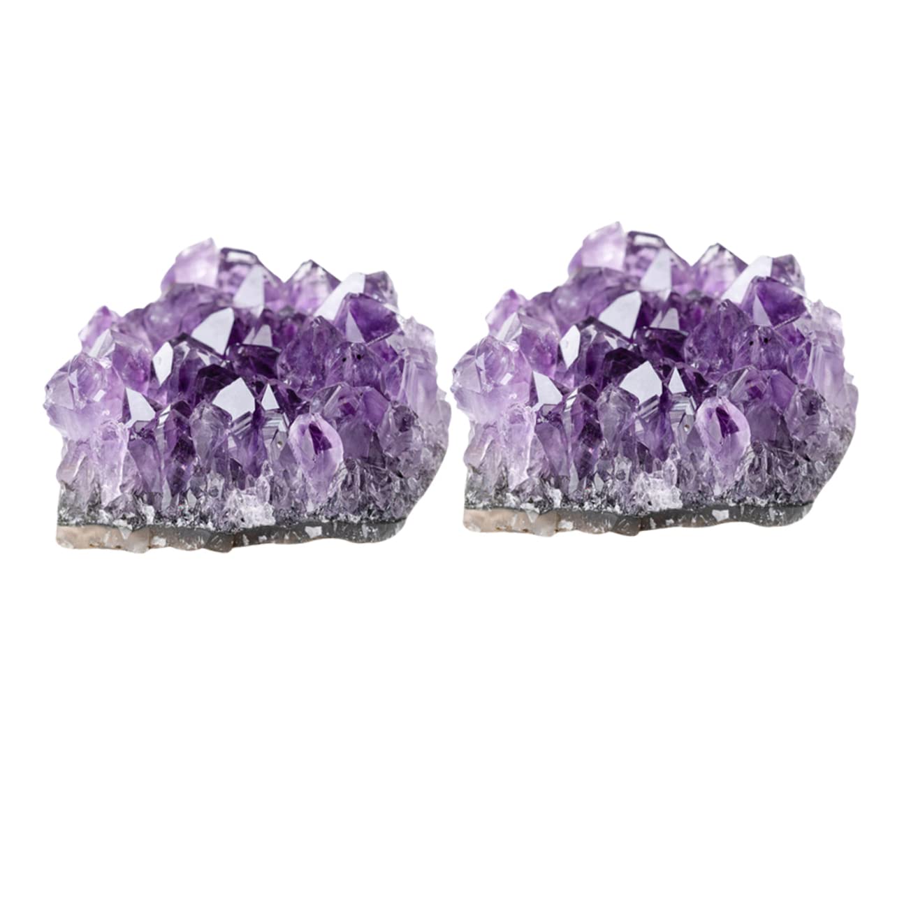 4 Sätze Amethyst Schmuckzubehör Kristalle Unregelmäßiger Edelstein Ornament Cluster Dekoration Natürlicher Amethyst Bergkristall Bastelmaterial Quarzkristall 2 Stück * 4
