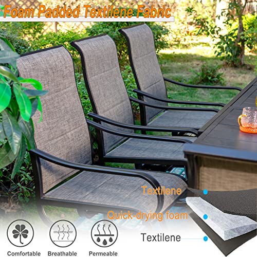 Phi Villa 9 Piece Patio Dining Set, Outdoor Table And Chairs Set For 8 With Padded Swivel Patio Dining Chairs & Large Expandable Table For Lawn Garden #TOP1