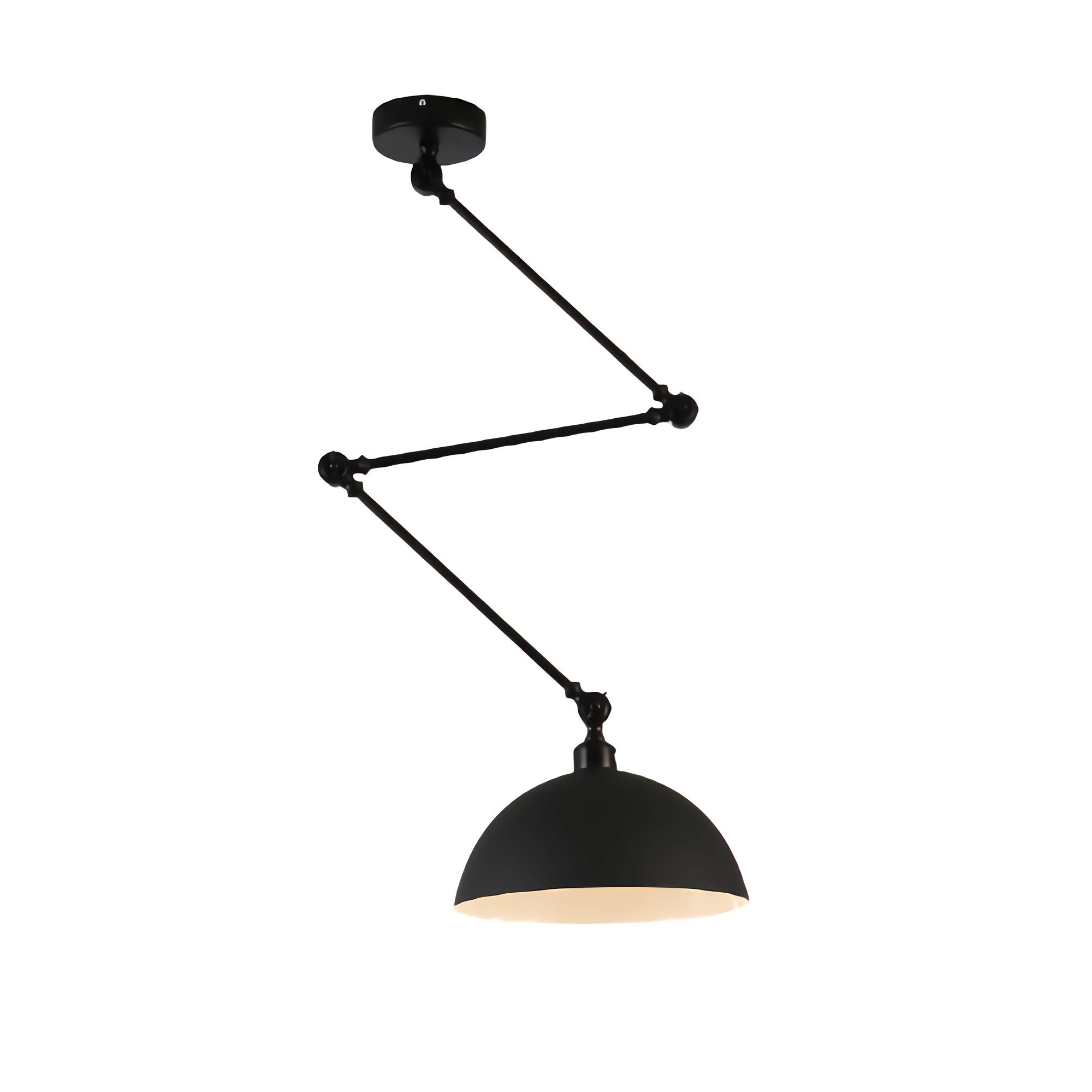 Luminaire suspendu industriel vintage en métal noir réglable pour cuisine et salon