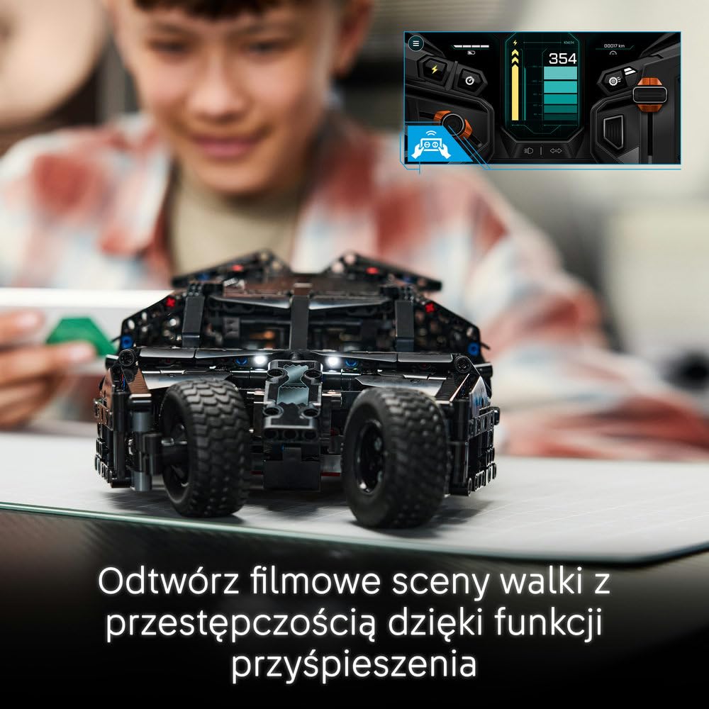 LEGO Technic Batmobile Tumbler 42239 | Model filmowego auta, klocki konstrukcyjne, prezent dla fana motoryzacji 12+, zdalne sterowanie, 719 elementów