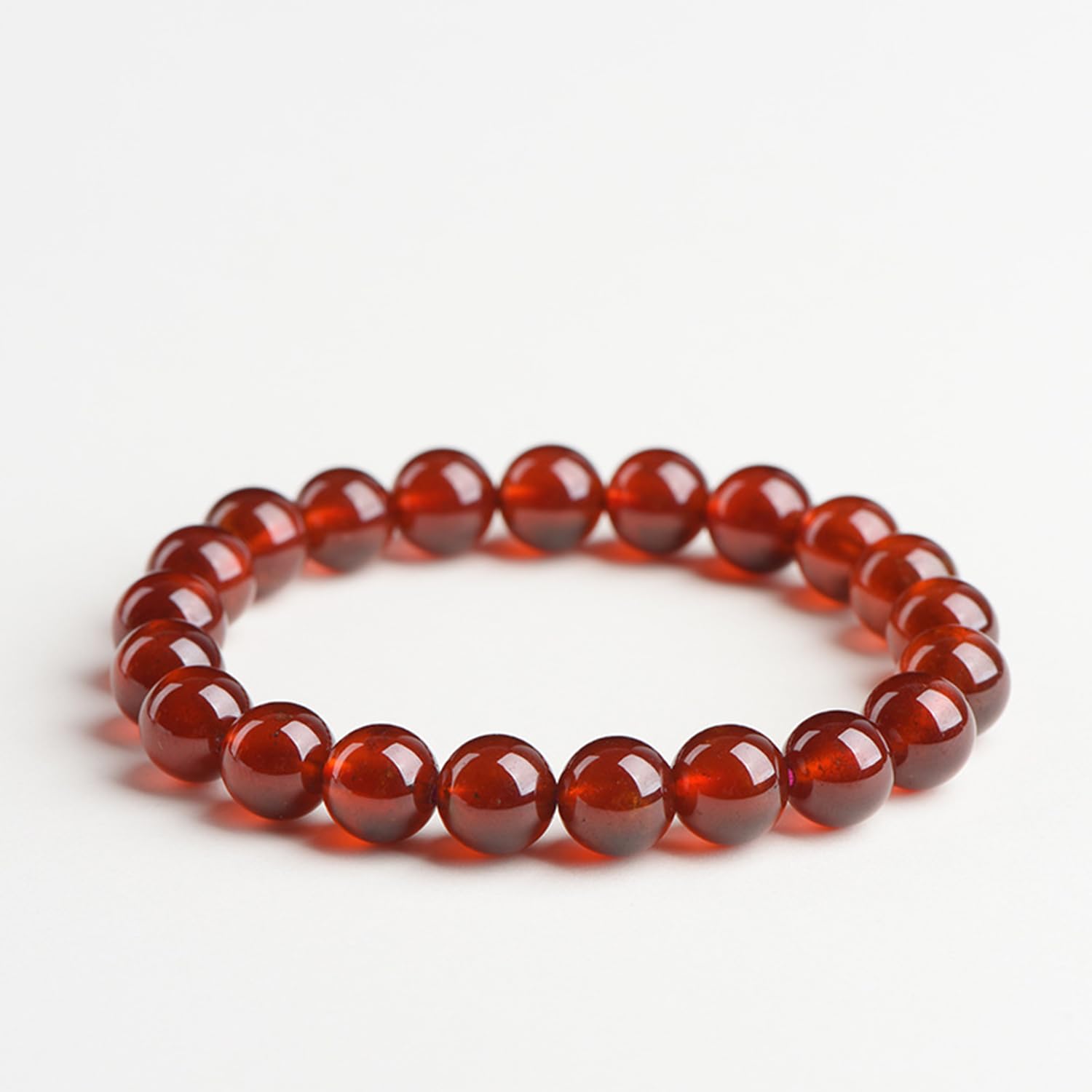 Braccialetti cristalli granato per donna, braccialetti energetici naturali | Bracciale con perline rotonde per l'equilibrio energetico, regalo di gioielli per la consapevolezza