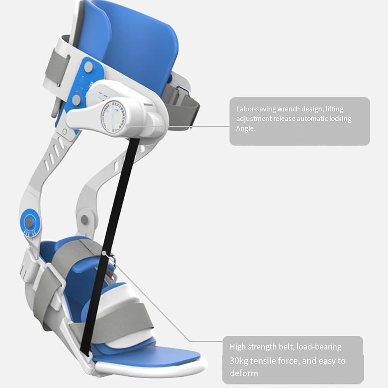 Entrenador Rehabilitación Tobillo, Equipo Ortopédico Tobillo Con Placa Angular, Fuerza Corrección Ajustable 75° Y Estructura Mecánicamente Estable, Diseño Cómodo Todo Incluido,para Caída Del Pie