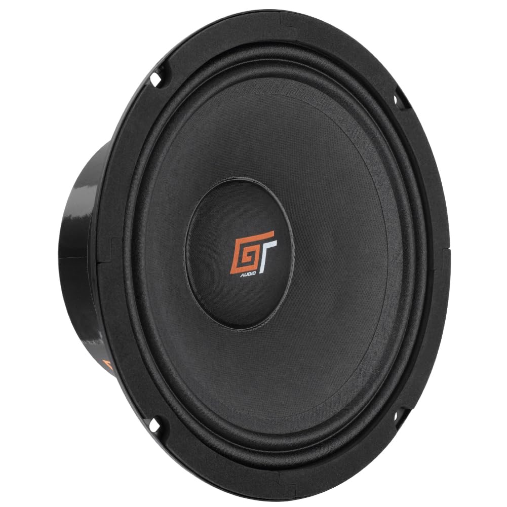 KIT SET PER BASS FACE GT AUDIO GT-MR8/4 1 midwoofer medio basso midrange da 20 cm 200 mm 8" diametro 100 watt rms 200 watt max impedenza 4 ohm, portiere sportelli auto, 1 pezzo