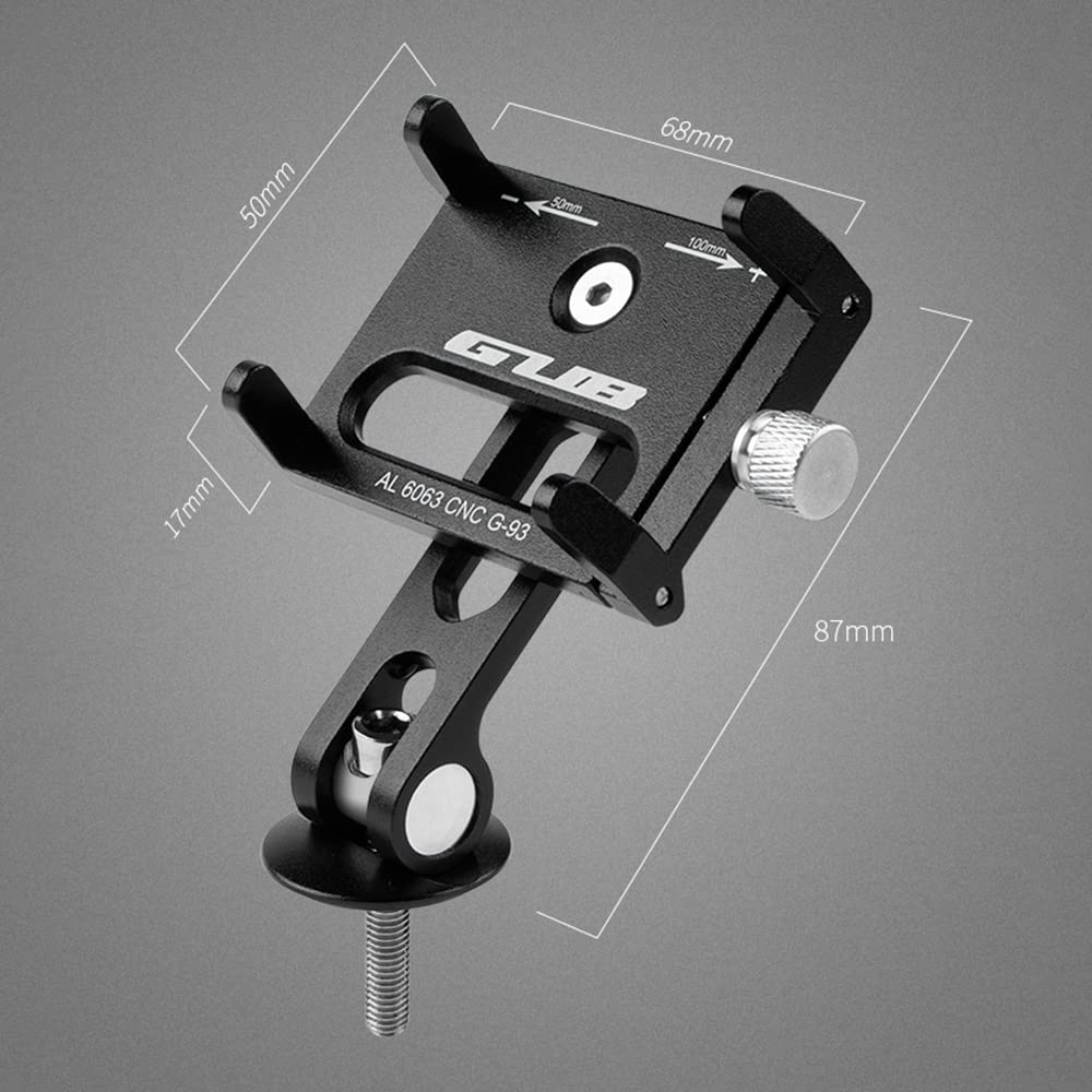 Soporte Universal para Teléfono Móvil de Bicicleta y Moto - Ajustable 3,7-7,2 Pulgadas, Aluminio, para Mountain Bike