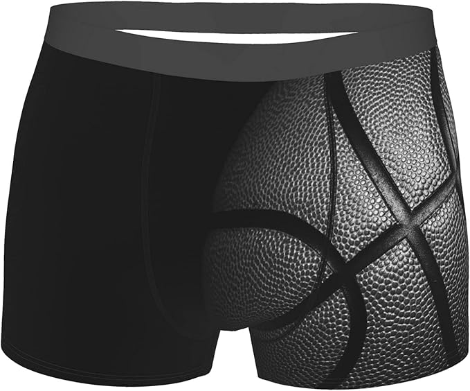 Men's Underwear,Single Black Basketball On Background,Boxer Briefs