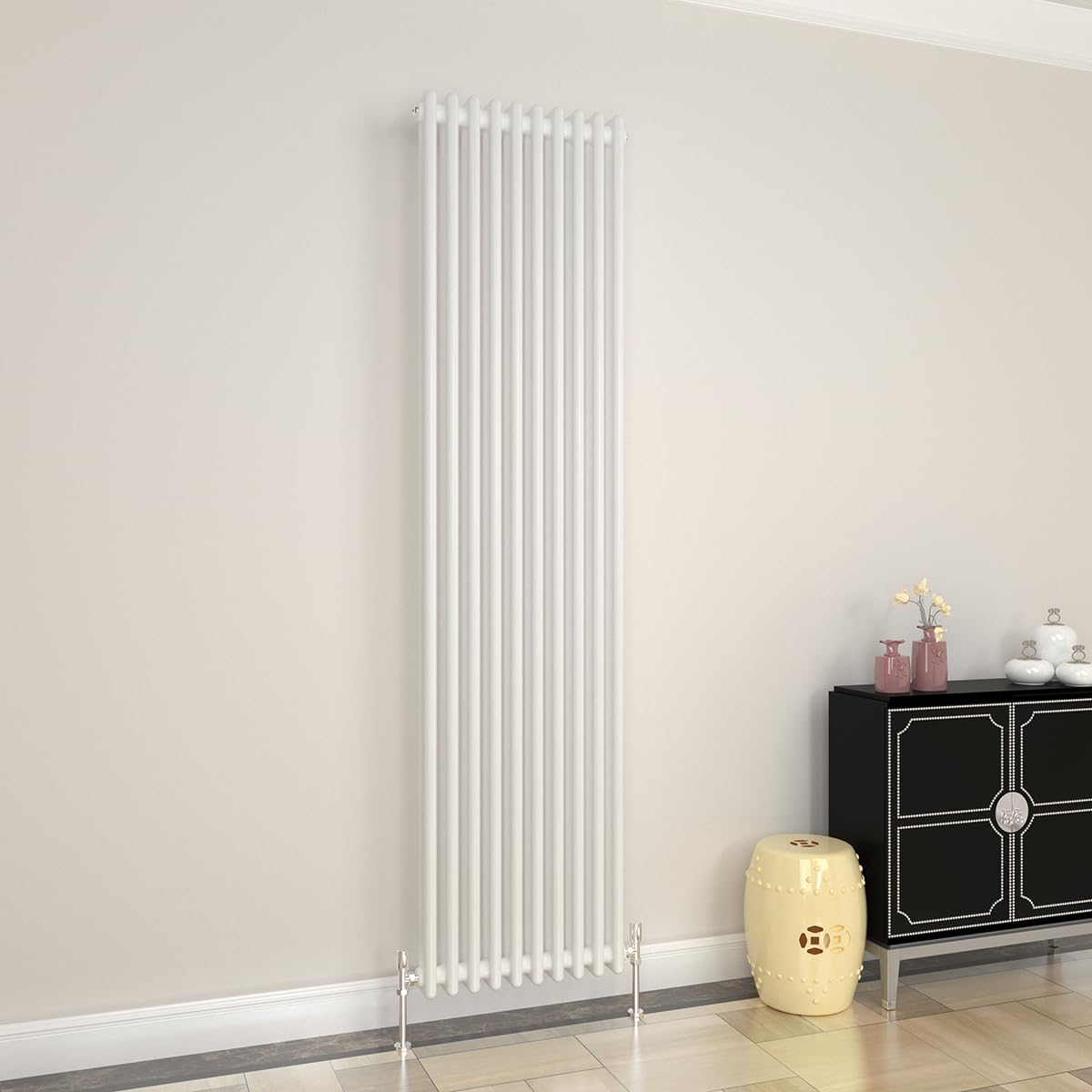 GY Bath Vertical Radiator Traditional 2 Column White Designer 1800x470mm Modern Cast Iron Style Central Heating Rads