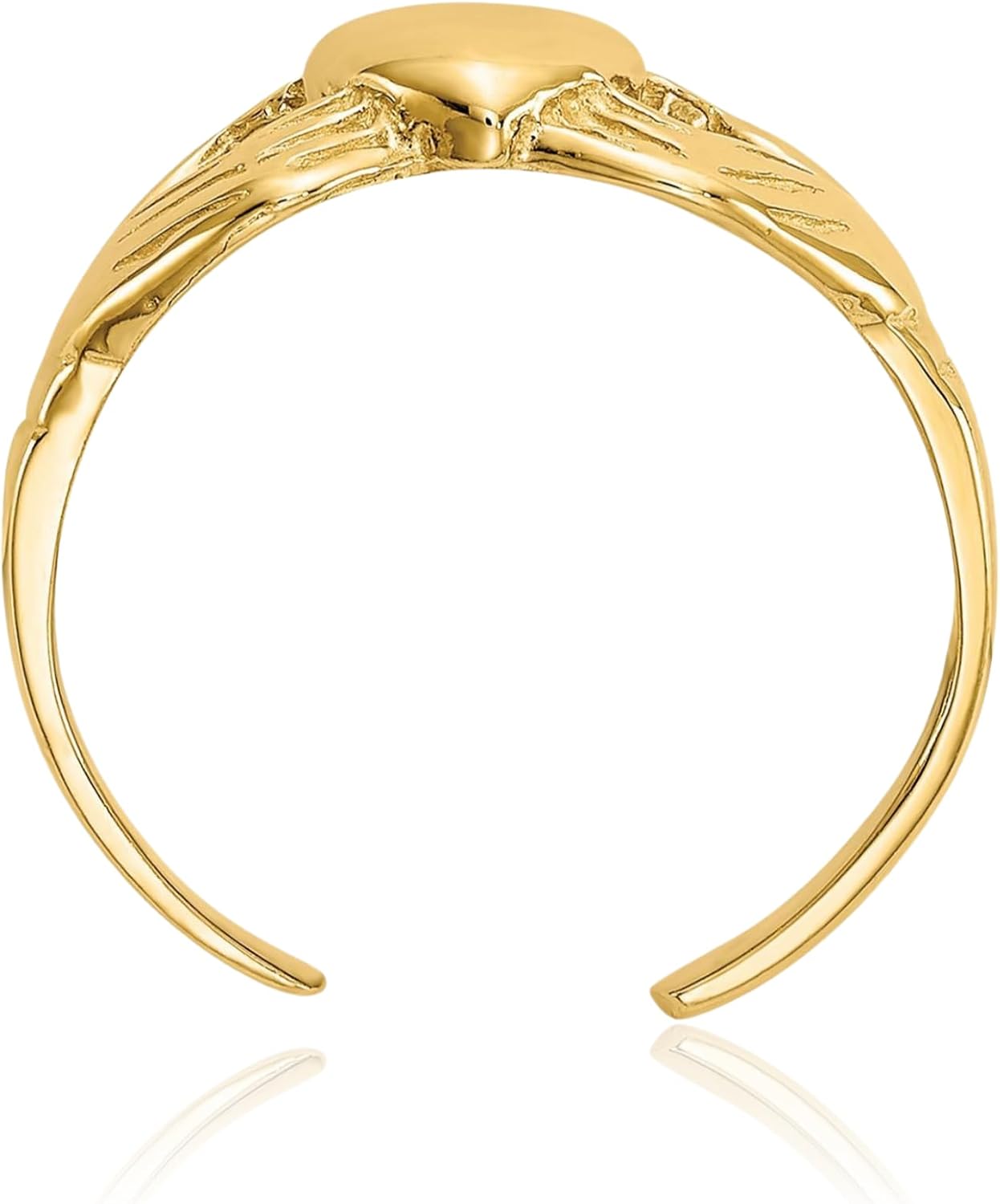 IceCarats 14K Solid Yellow Gold Heart Celtic Claddagh Adjustable Toe Ring Polished For Her