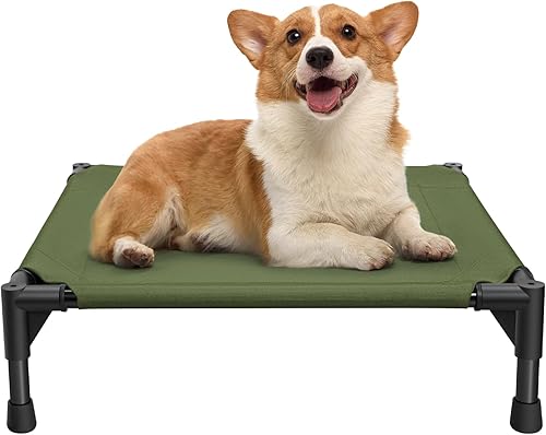 Miniatura 13 de Love&go Cama Elevada para Perros con Marco de Metal, Catre Elevado Refrescante para Mascotas para Perros y Gatos (Pequeño-18.5x18.5x5.5 pulgadas, S