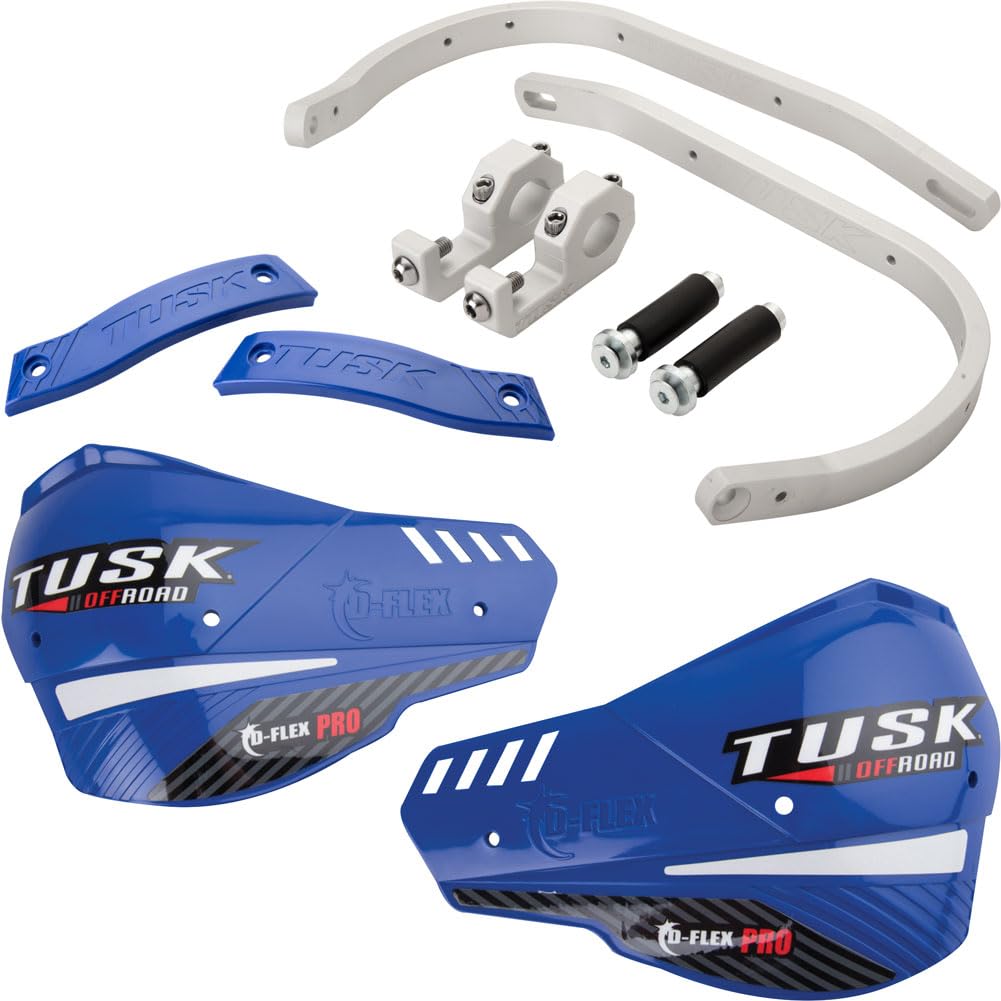 Amazon.com: Tusk D-Flex Pro Adventure Handguards Silver Bar/Blue