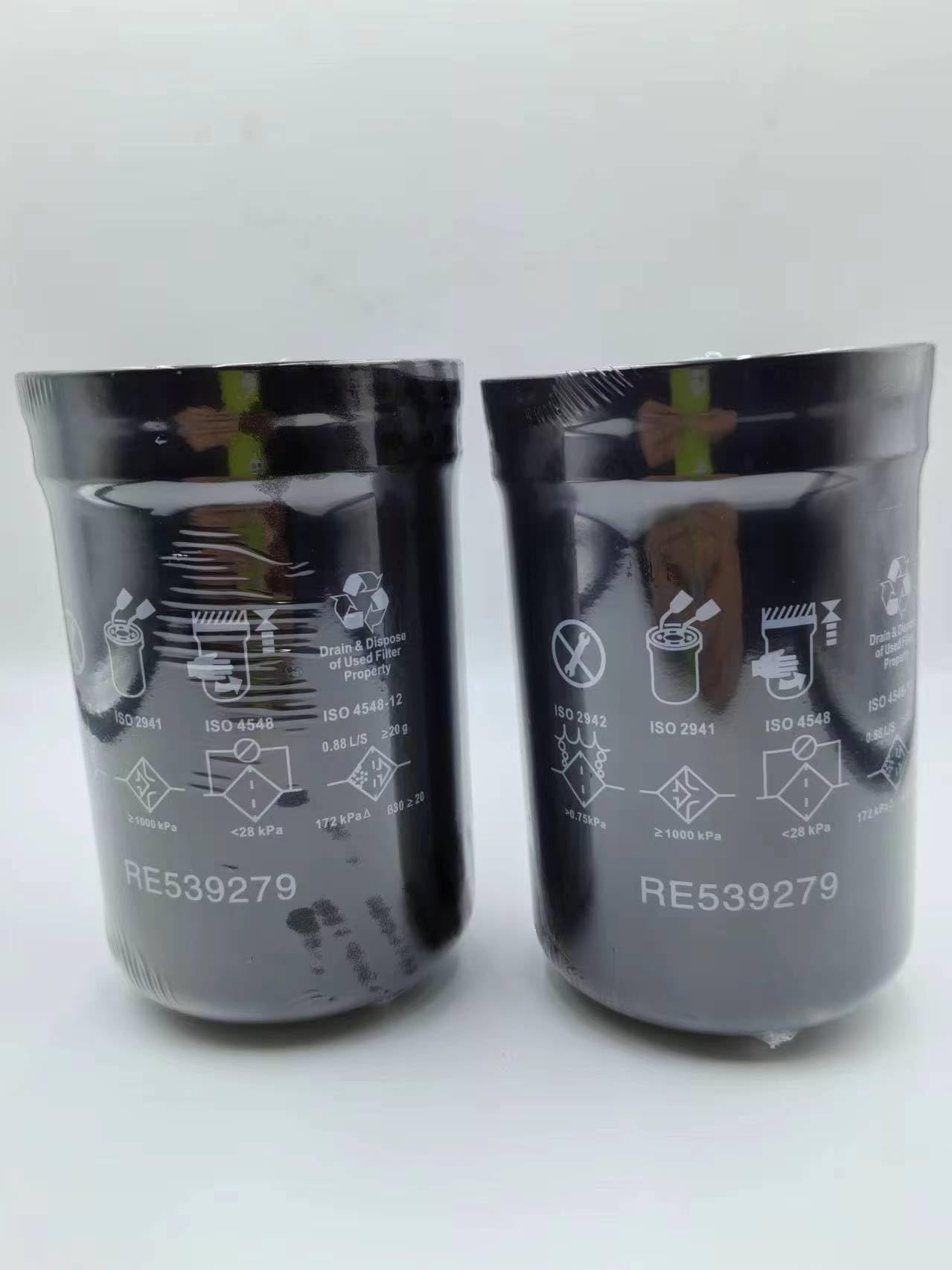 Paquete de 2 filtros de lubricante RE539279 compatibles con John Deere HARVESTERS1070E/G 1170E/G, tractores 6140M 6145R 6150M 6150R 6155M 6155R