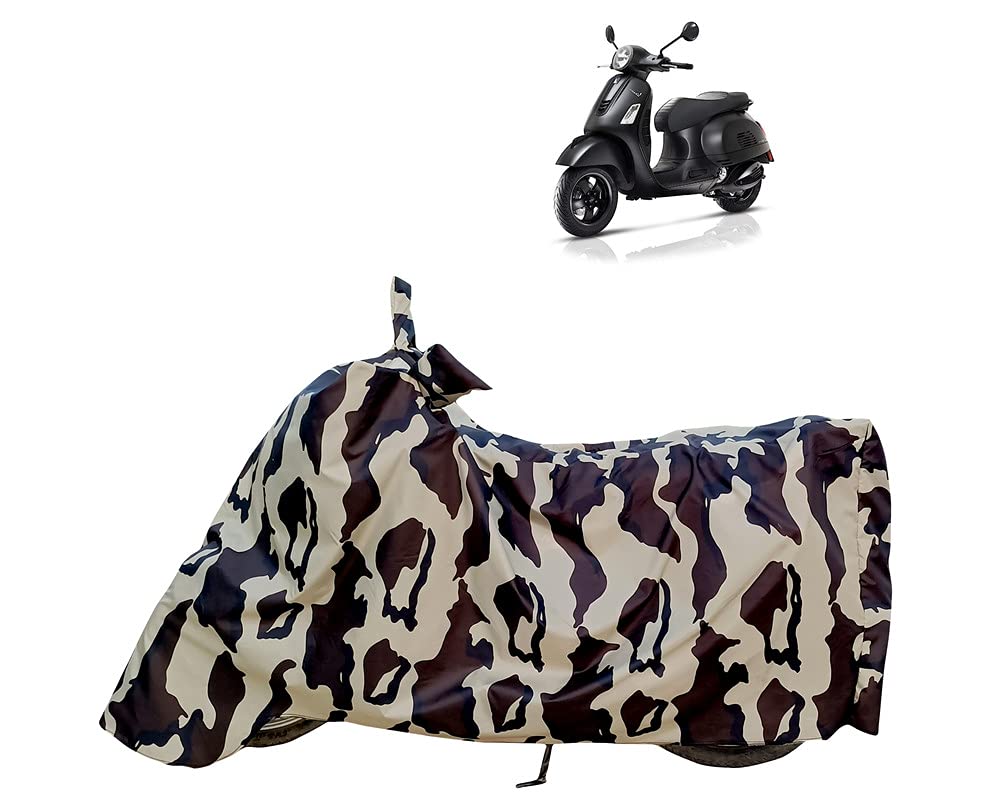 Vespa Urban Club Bike Cover Waterproof - Two Wheeler Bike/Scooter/Scooty Body Cover - Dustproof - UV Protection (Lion Military Multicolor)