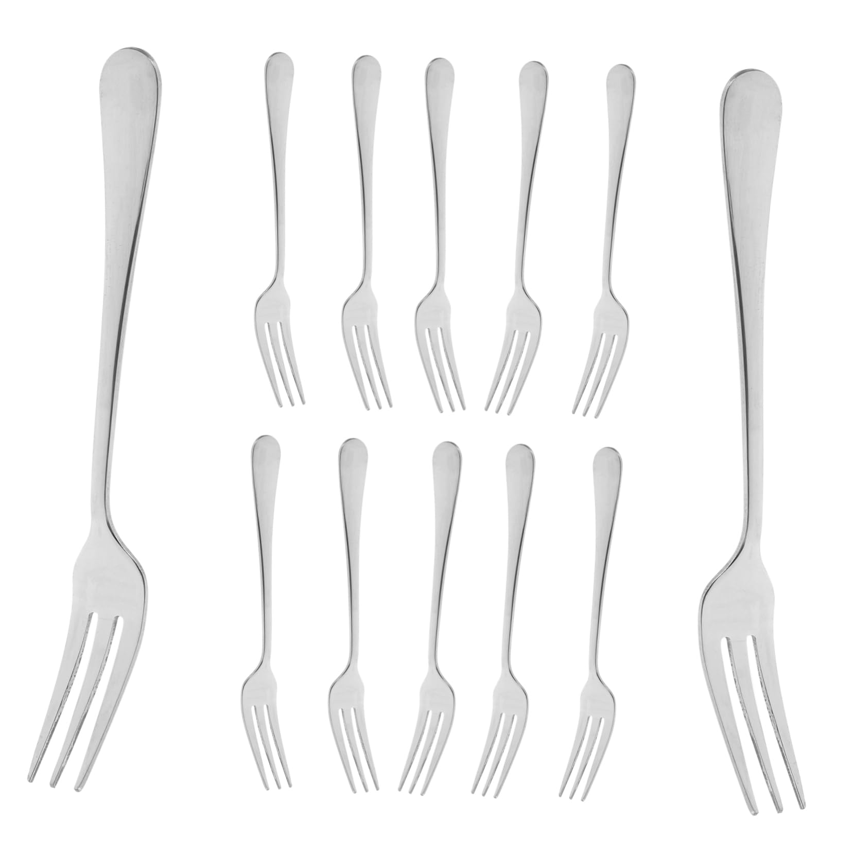 PRETYZOOM 12 Pack of Stainless Steel Mini Fruit Forks for Desserts Snacks and Appetizers Sleek for Home and Commercial Use