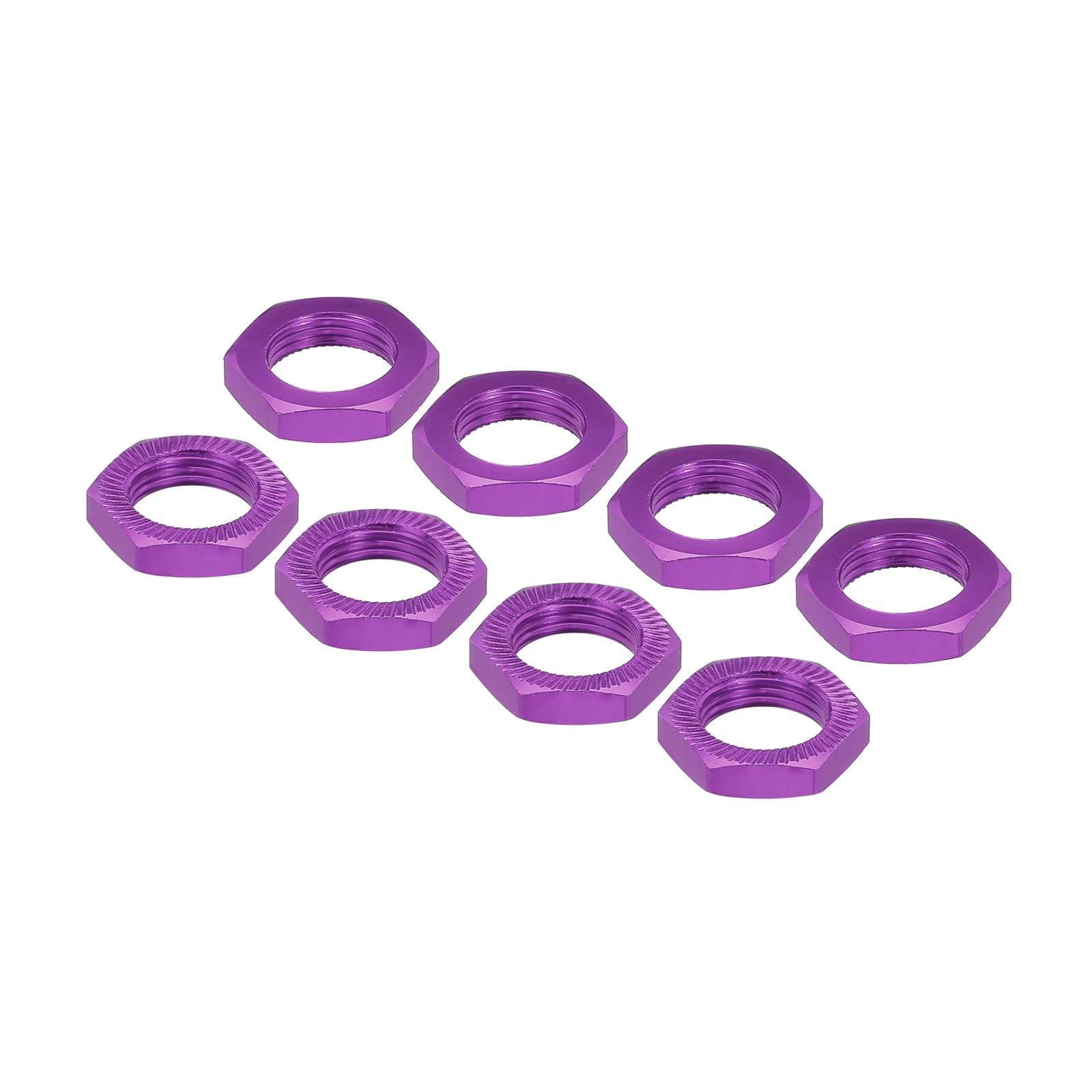 MECCANIXITY Aluminum 17mm RC Wheel Nut Thread M12x1.0mm Hex Wheel Nuts RC Wheel Nut for 1/8 RC Model Car Trucks Off Road Car Upgraded Parts Pack of 8(Purple)