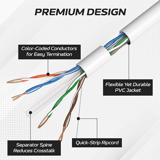 Cable Ethernet CAT6 UTP 500ft RJ45 Blanco miniatura 3