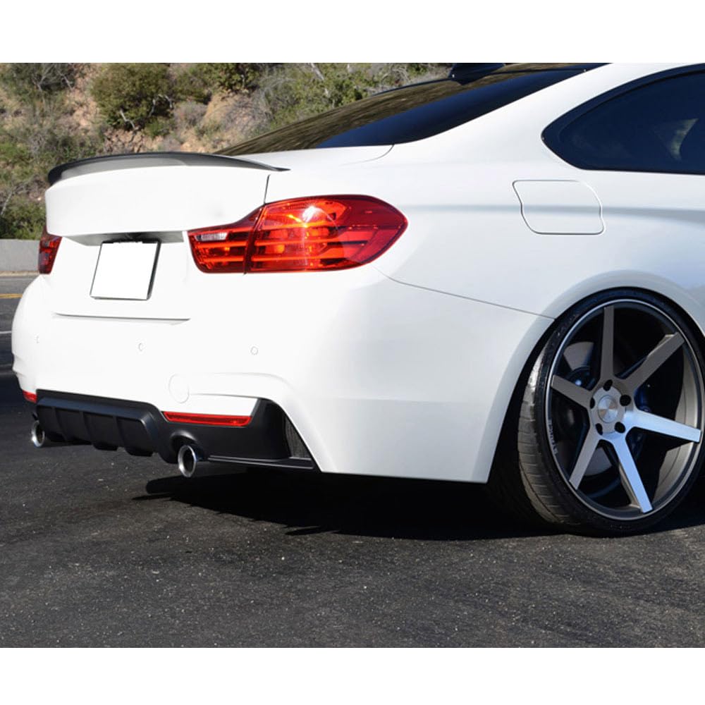 IKON MOTORSPORTS Trunk Spoiler Compatible with 2014-2020 BMW 4-Series F32 Coupe 2-Door, Performance Style Painted #B40 Liquid Blue Metallic ABS Rear Wing