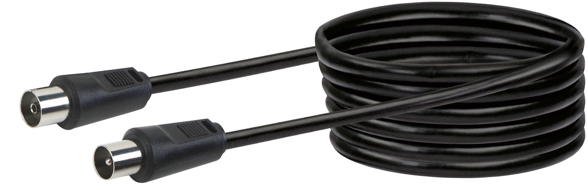SCHWAIGER Cavo di collegamento per antenne, 75 dB, 7,5 m, nero, spina IEC > presa IC, doppia schermatura, 75 Ohm, digitale, HDTV, DVB-C/DVB-T2