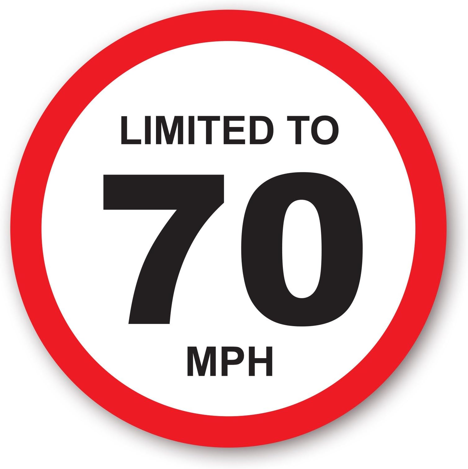 LIMITED TO 70 MPH Vehicle Speed Restriction Printed Vinyl Car Van Sticker 120mm