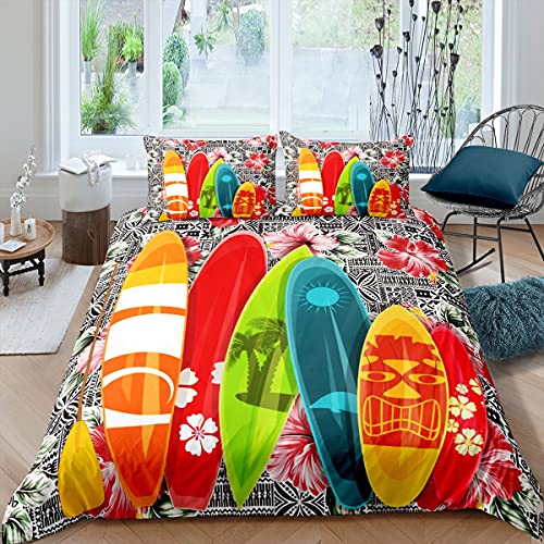 Castle Fairy Surfboard Bedding Set Twin Size,Bohemian Floral Print Duvet Cover Set For Kids Teens Adults,Colorful Soft Breathable Comforter Cover Set 2 Pcs Room Decor Quilt Cover With 1 Pillowcase… #TOP19