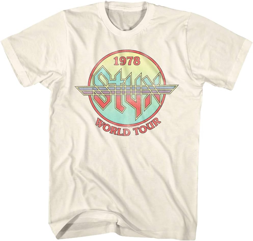 Styx Circle 1978 World Concert Tour Music American Rock Band Adult T-Shirt 70s Graphic Tee