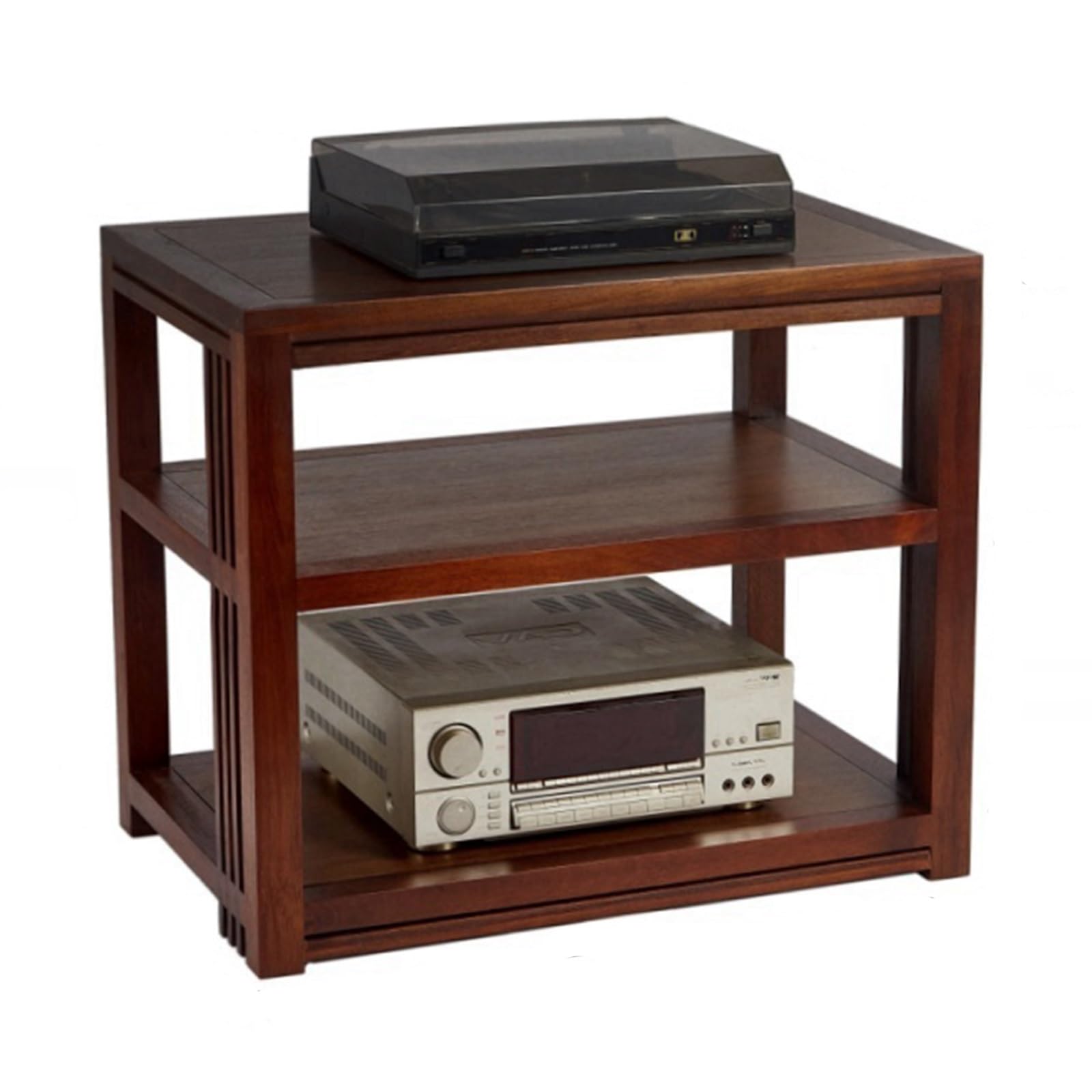 Moderner AV-Ständer aus Holz für TV und Plattenspieler, multifunktionales Unterhaltungsregal für Wohnzimmer und Spielzimmer, stilvolle Aufbewahrungslösung (80 x 68 cm)