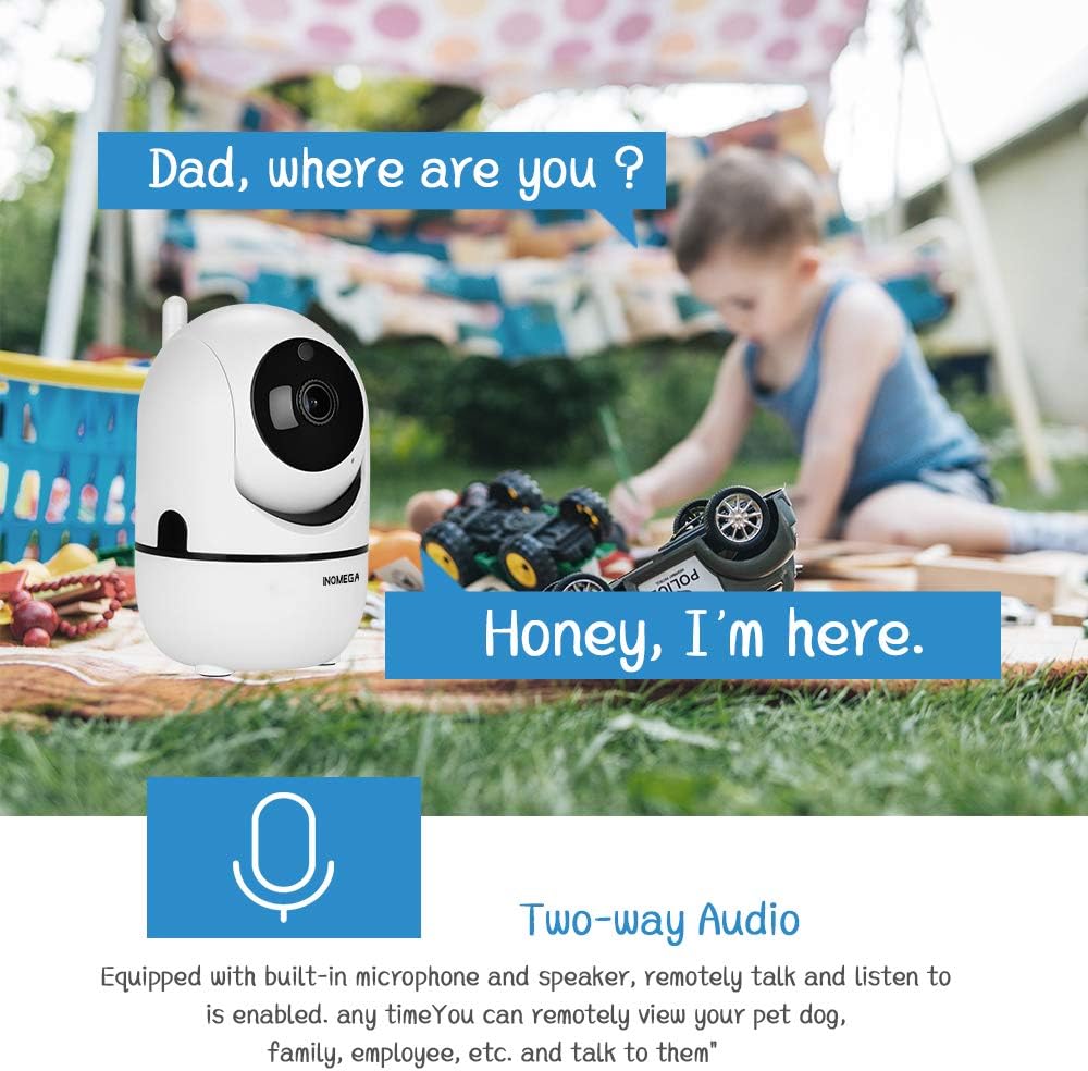 Flash Sale INQMEGA FHD 1080P WiFi Home IP Camera, Indoor Pan/Tilt 2.4Ghz Wireless Security Camera,Nanny cam with Auto Tracking, Cloud Service, Night Vision, Two Way Audio for Baby/Elder/Pet (White)