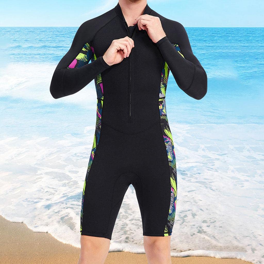 RNXRZANK Men 1.5mm Wetsuit Shorty Shorts Front Zip for Cold Water Surfing Adults, XL
