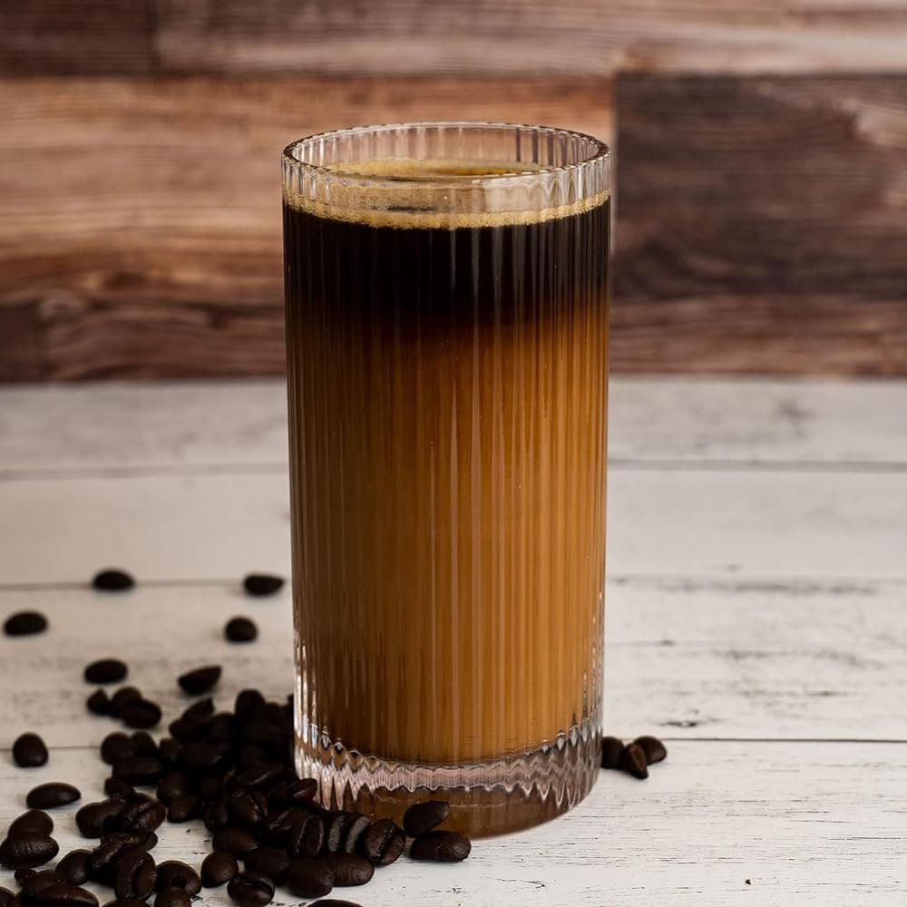 LEMONSODA Vintage Straight Line Highball Cocktail Drinking Glasses and Tumblers 10oz, 12oz (12 oz, Set of 2) [2072] - Image 2