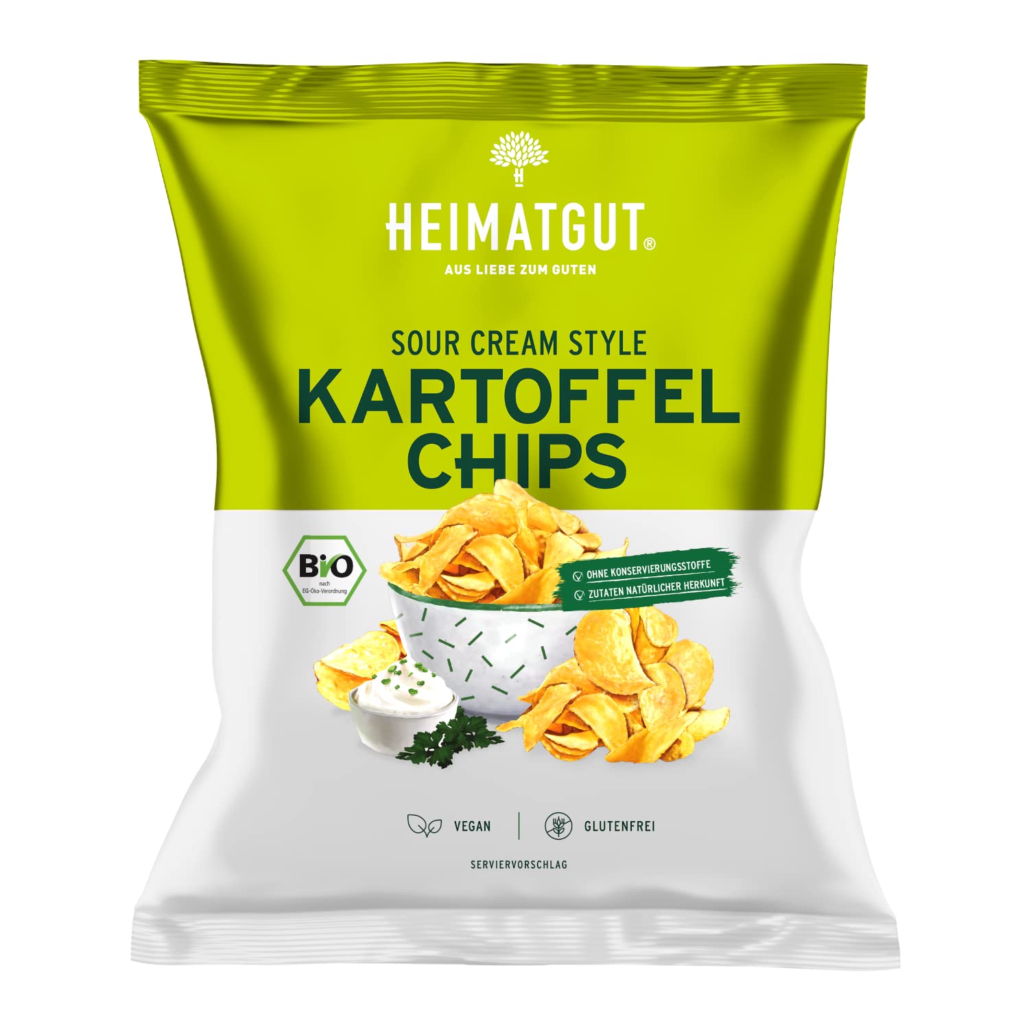 HEIMATGUT® Bio Chips Sour Cream Style Vegane KartoffelChips ohne