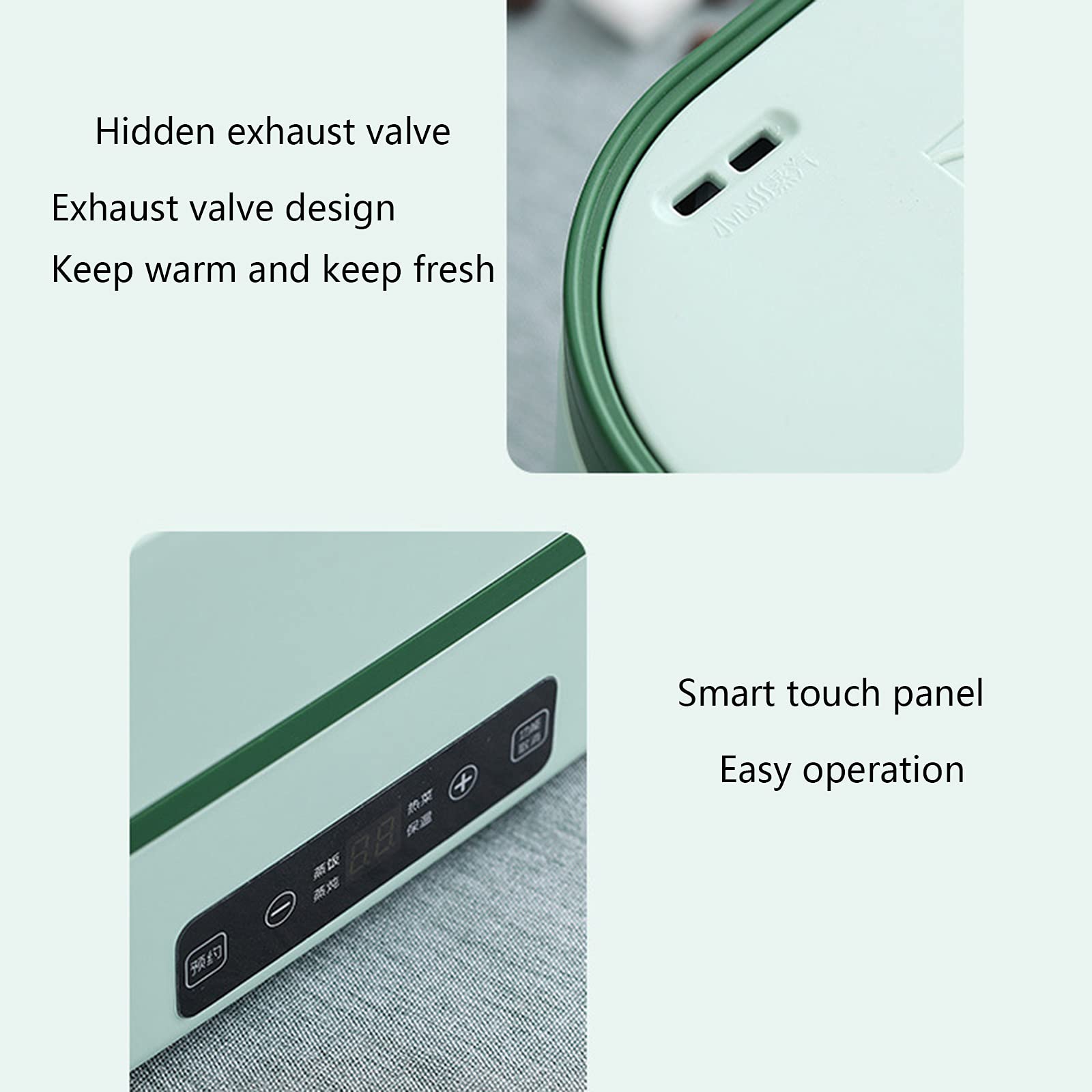 Fiambrera Bento Contenedor Bento Cajas Bento con Compartimentos Adultos Adultos A Prueba De Fugas Calentador Eléctrico Termo Aislado Térmico Acero Inoxidable 300W Doble Capa Traer Comida ( Color : Roz