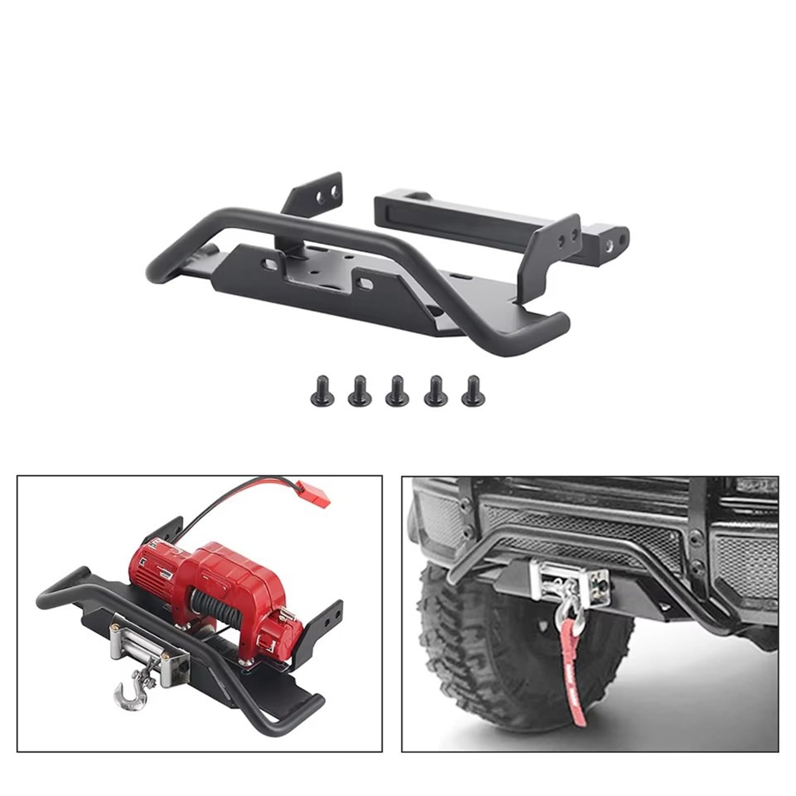RC Ersatzteile Für Traxxas Für TRX-4 G500 4x4 Für TRX-6 G63 6x6 1:10 Metall Front Stoßstange Winde Basis Schrauben Set RC Crawler Upgrade Auto Teile Modifikation Zubehör(Set)