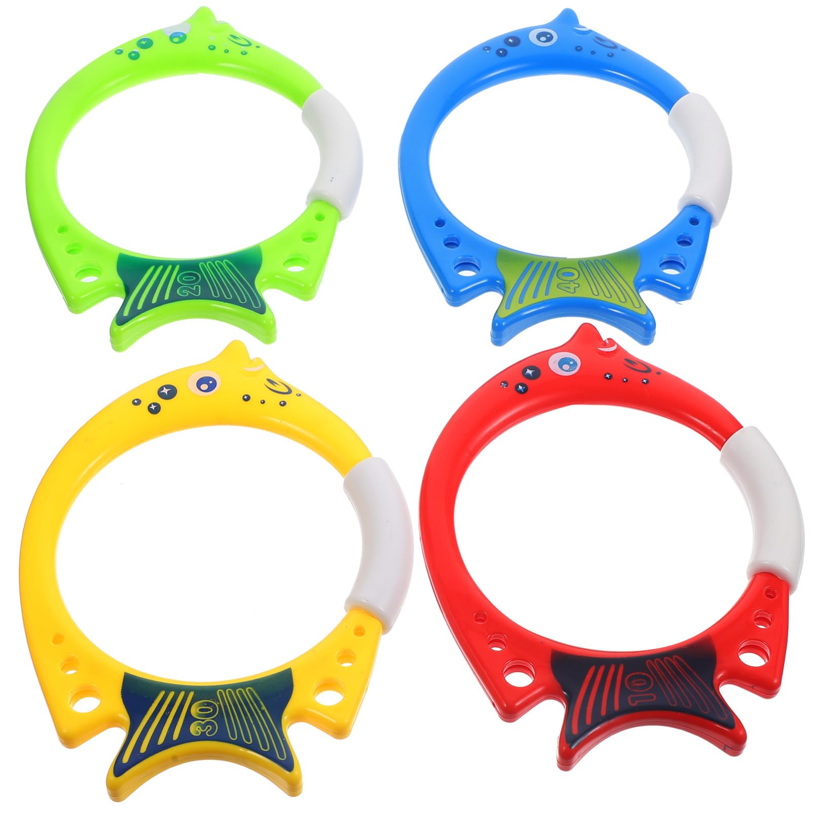 BESPORTBLE 4pcs Swim Dive Rings for Fish Shape Pool Diving Smooth Edges for for Learning Underwater Skills for Summer Pool Games Random Color