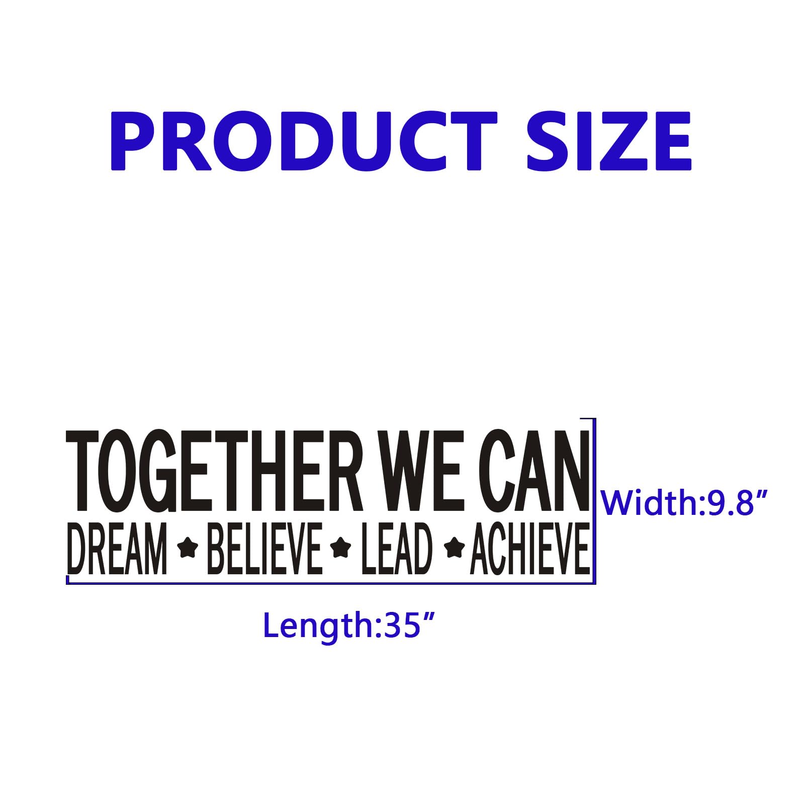VODOE Large Together We Can Dream Believe Lead Achieve Wall Stickers Office Meeting Room Wall Decals Inspirational Motivational Wall Art Stickers Vinyl Office Teamwork Quotes Wall Decor Big 35"X9.8" - Image 4