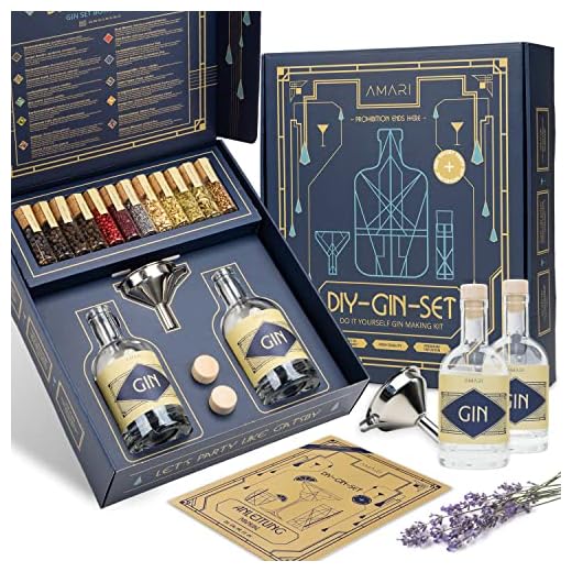 AMARI® | Set Gin fai da te - da realizzare da soli, set regalo con prodotti botanici - perfetto per la casa o come regalo, Gin Tasting - idee regalo fai da te, kit gin - Barman do you gin