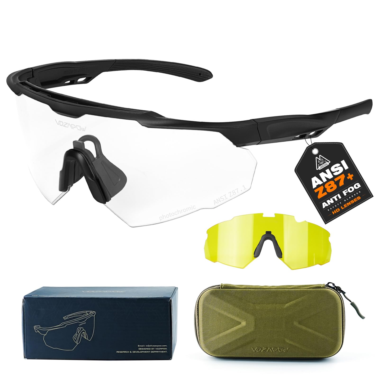 Range Tactical Shooting Glasses ANSI Z87+ UV400 Safety Glasses