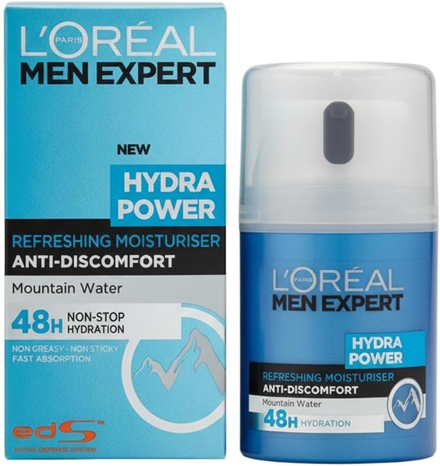 L'OREAL PARIS Men Expert Gel Moisturiser For Men 50Ml (Hydra Power 24H Moisture)