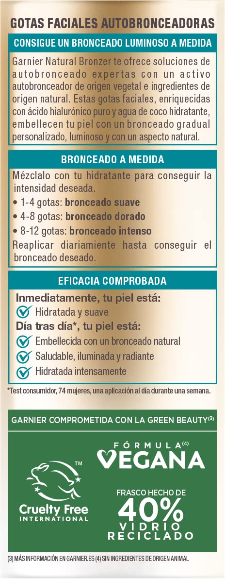 Delial Natural Bronzer Gocce Viso Autoabbronzanti con Acido Ialuronico e Acqua di Cocco, 30 ml