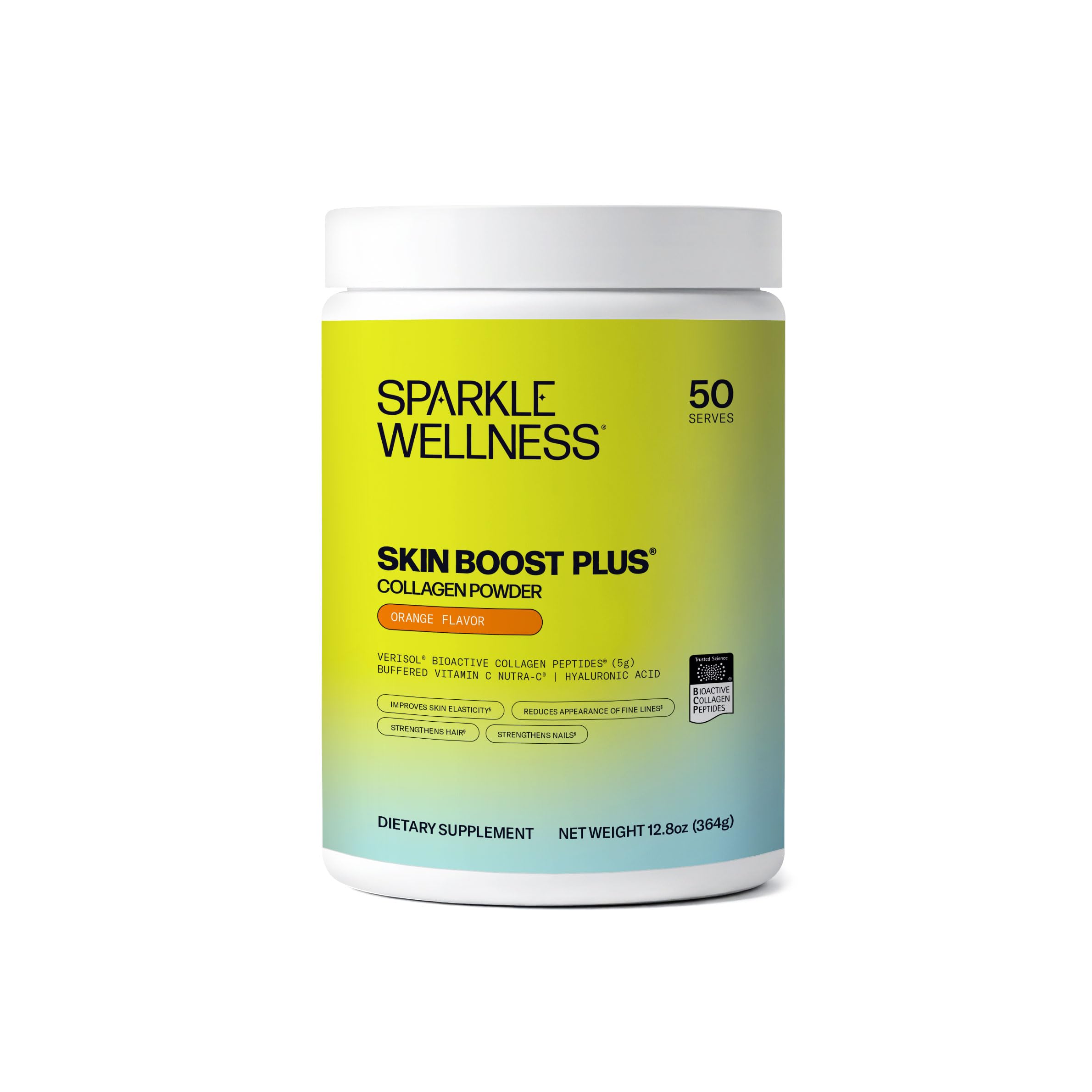 Sparkle Wellness VERISOL Bioactive Hydrolyzed Collagen Peptides Collagen Powder Supplement with Vitamin C Hyaluronic Acid for Hair Skin