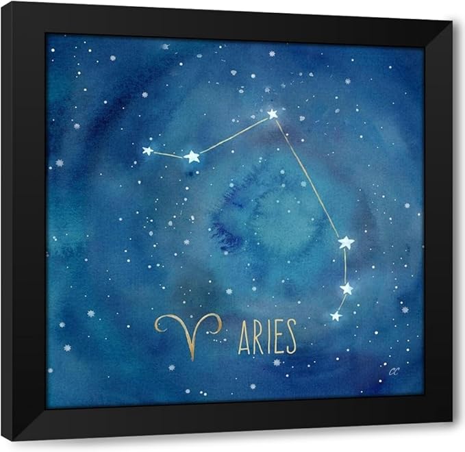 ArtDirect Star Sign Aries Custom Framed Art Print Giclee Print or Canvas Options with Various Sizes and Customization by Coulter, Cynthia