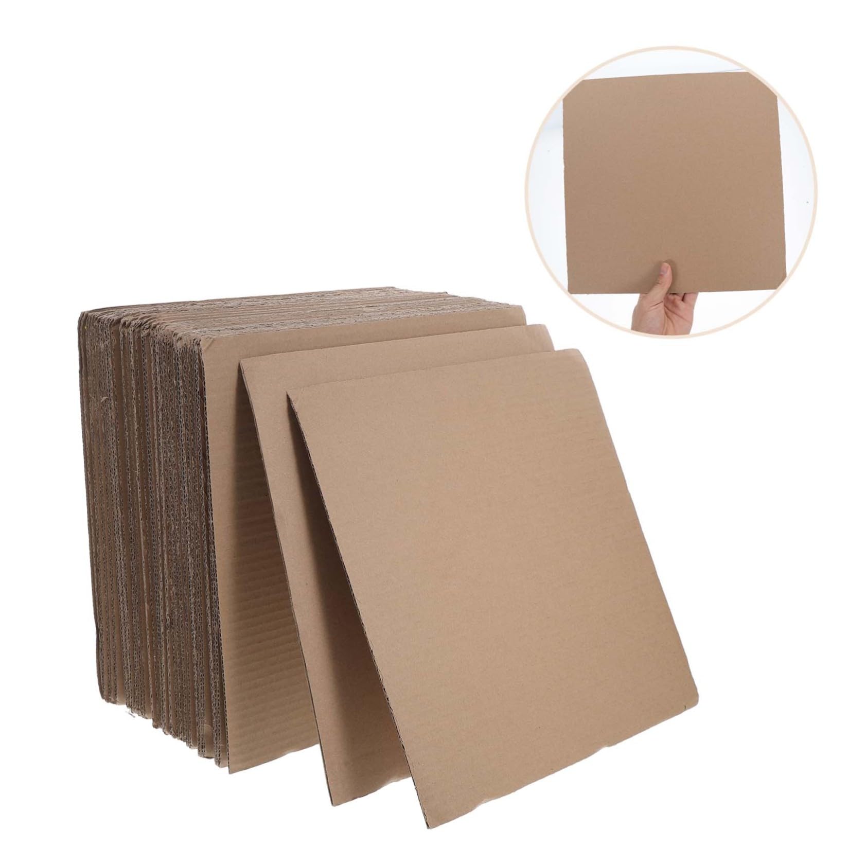 Gatuida 50 Feuilles de Séparateur en Papier Kraft Ondulé Brun pour Emballage Carton, Utilisation Polyvalente et Installation Facile, pour Artisanat et Encadrement