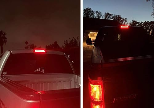 Miniatura 7 de iJDMTOY Lente ahumada F1 estilo estroboscópico LED de montaje alto, tercer freno, montaje de luz de separación compatible con Dodge RAM 1500 2500