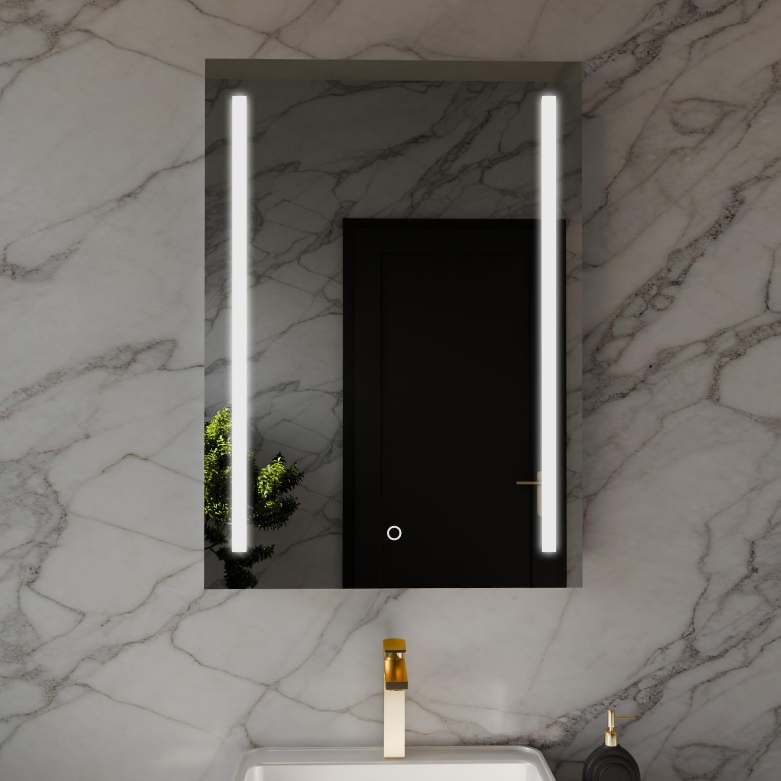 Harper & Harlow Lynx Illuminated LED Bathroom Vanity Mirror, 500x700mm, IP44, Adjustable Light Colour, Memory Function, Touch Control, Dimmable, Anti-Fog Demister, Landscape or Portrait Mounting