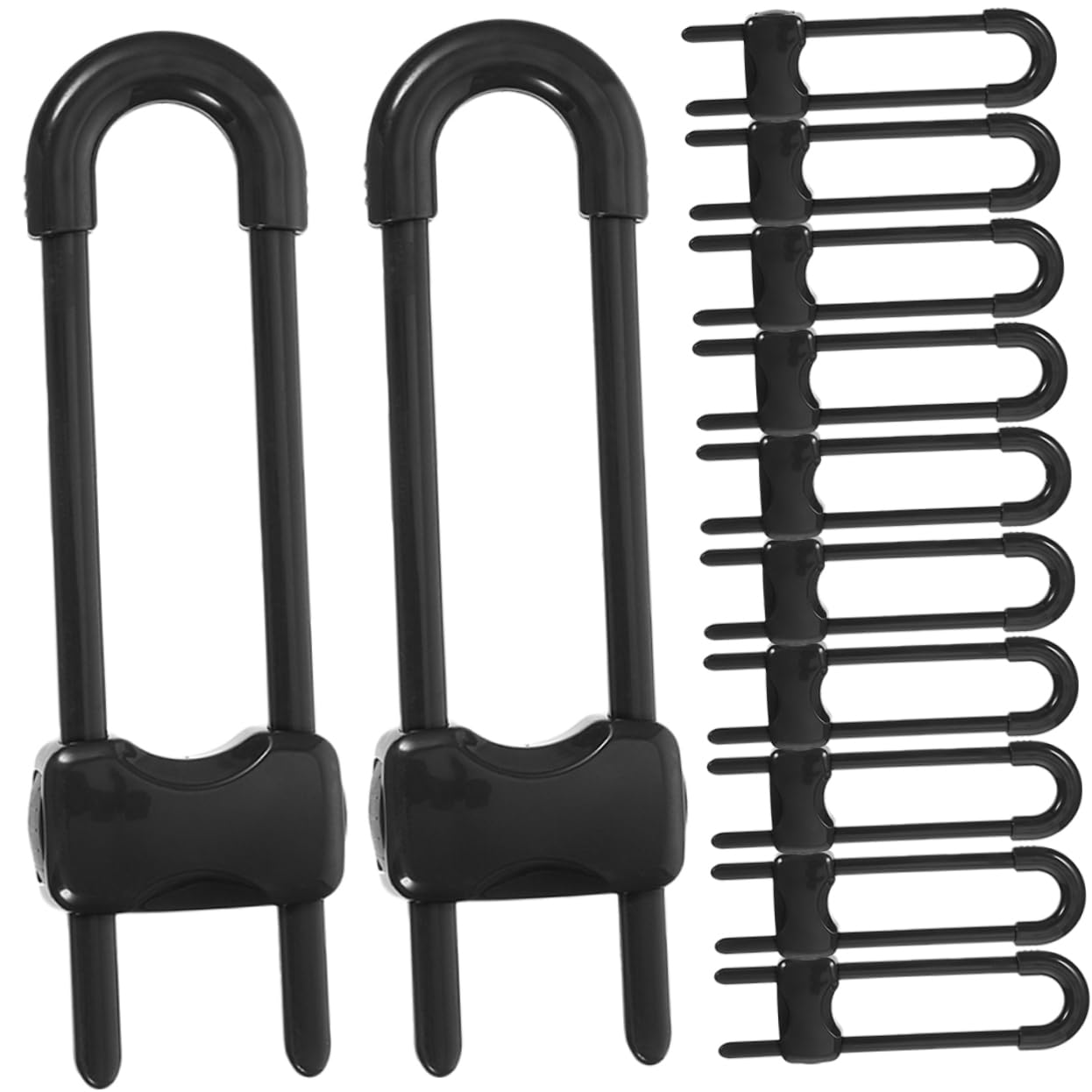 Toyvian Bloqueador de Ventanas Correderas y Cerradura de Seguridad para Bebés, Abs Negro, 12 Piezas, Instalación Fácil, sin Tornillos